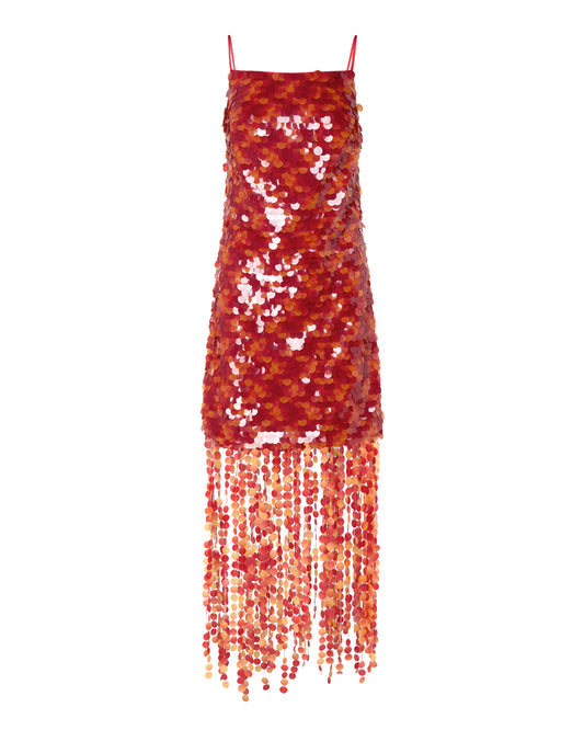 Orange sequin dress ONORI