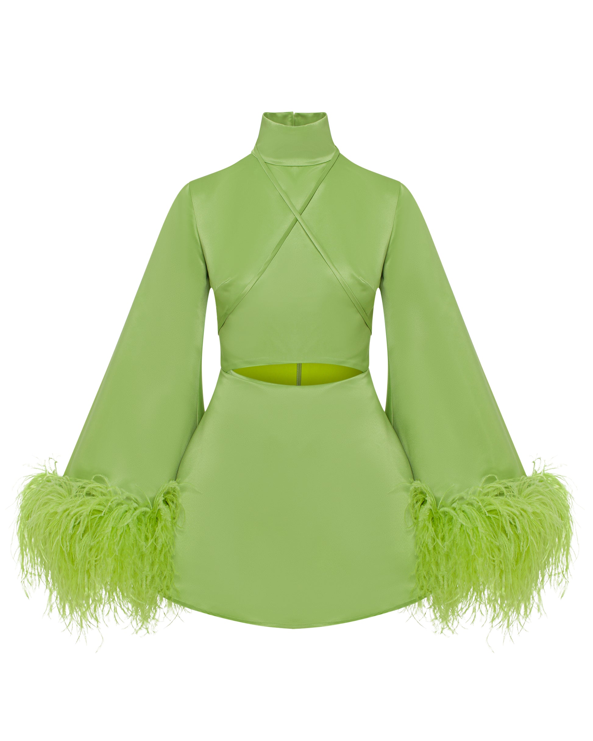 Dress with feathers , ONORI