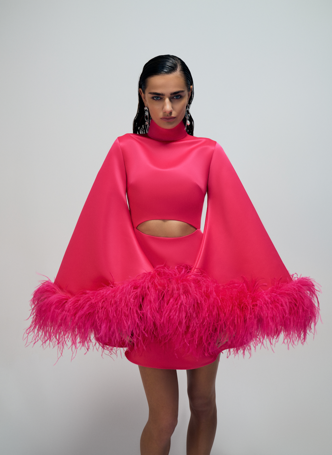Dress with feathers , ONORI