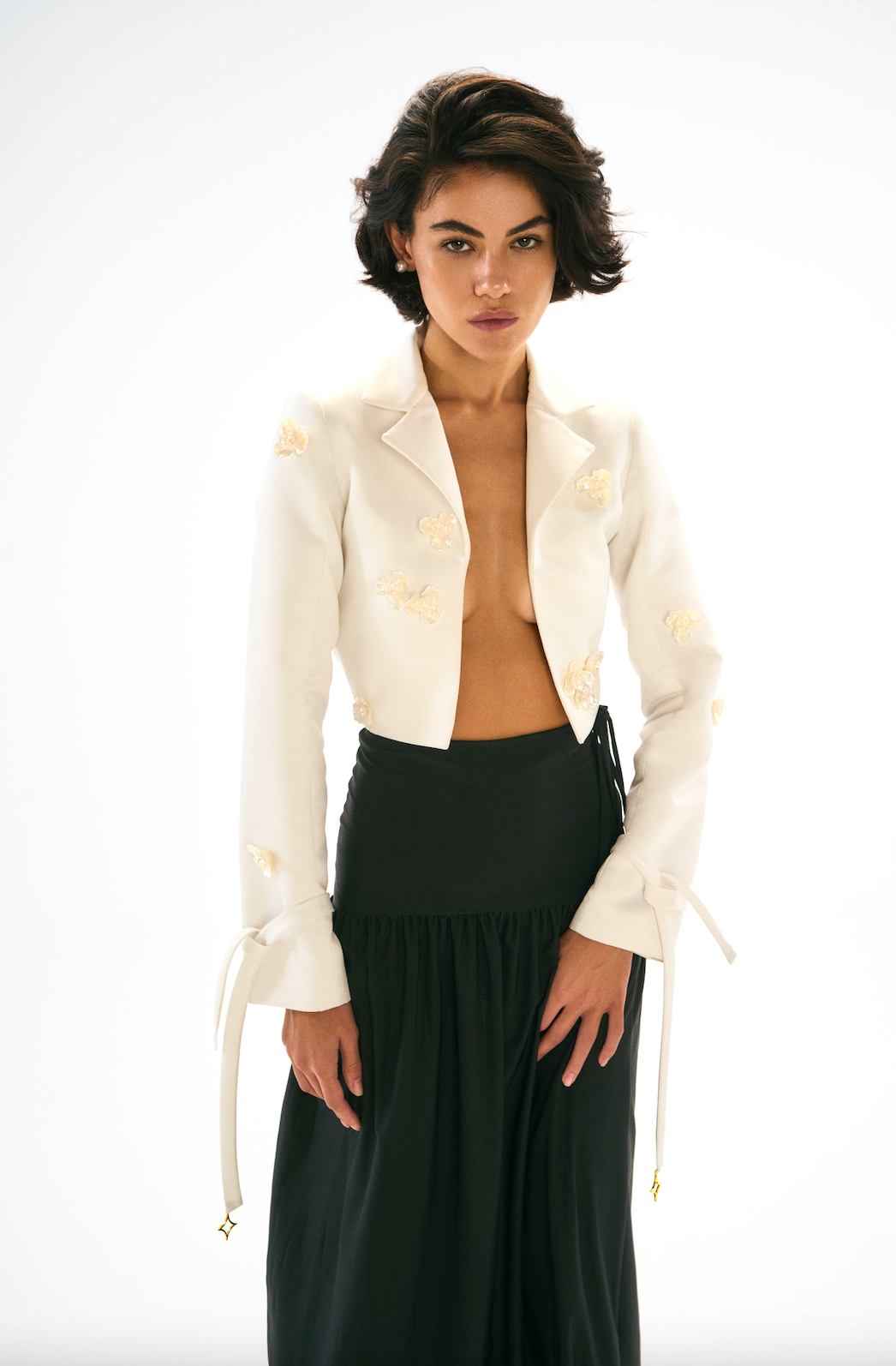 Lycra ankle length skirt. Front