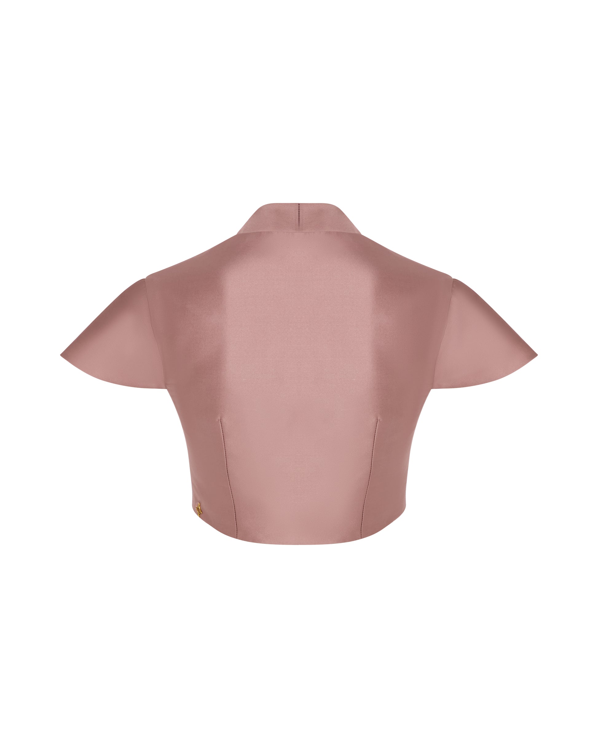 Pink cropped top with embroidery, Back