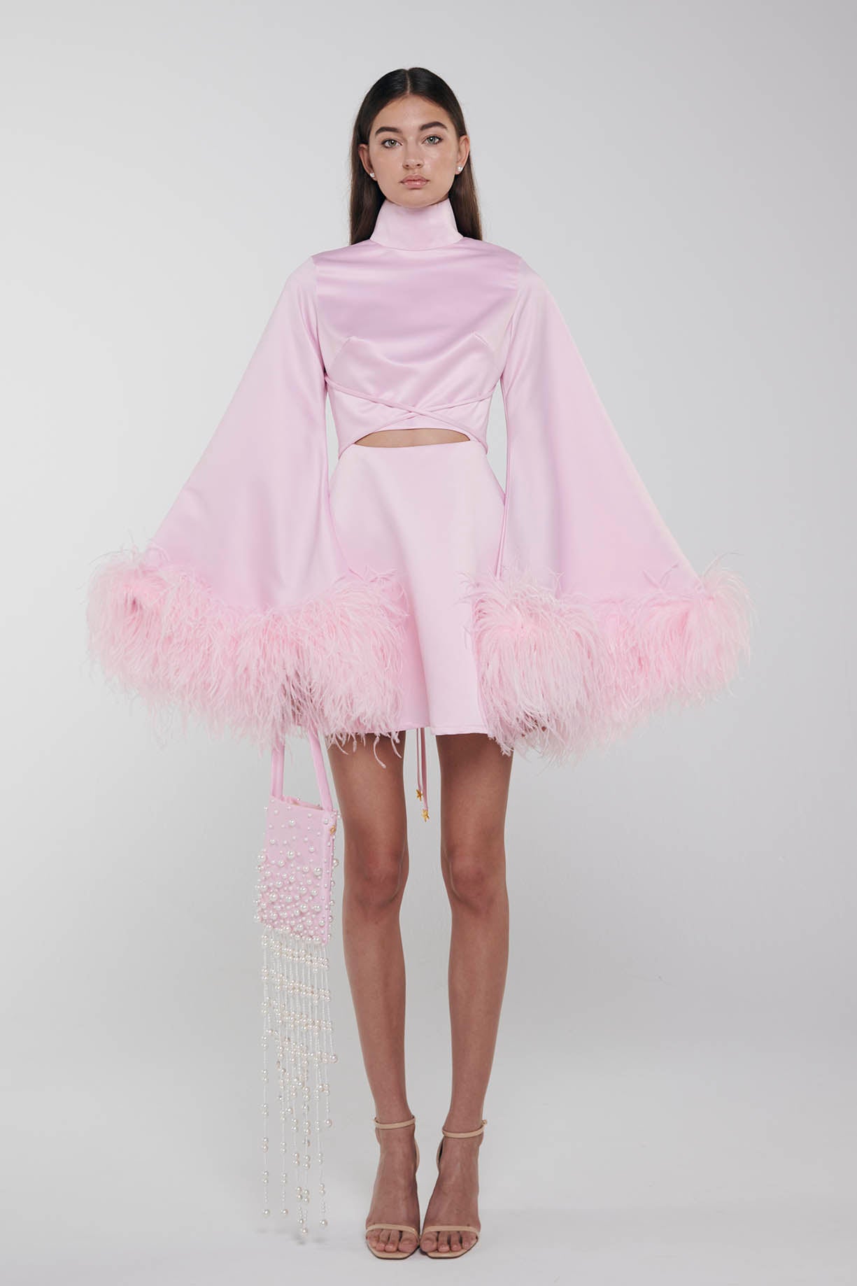 Dress with feathers , ONORI