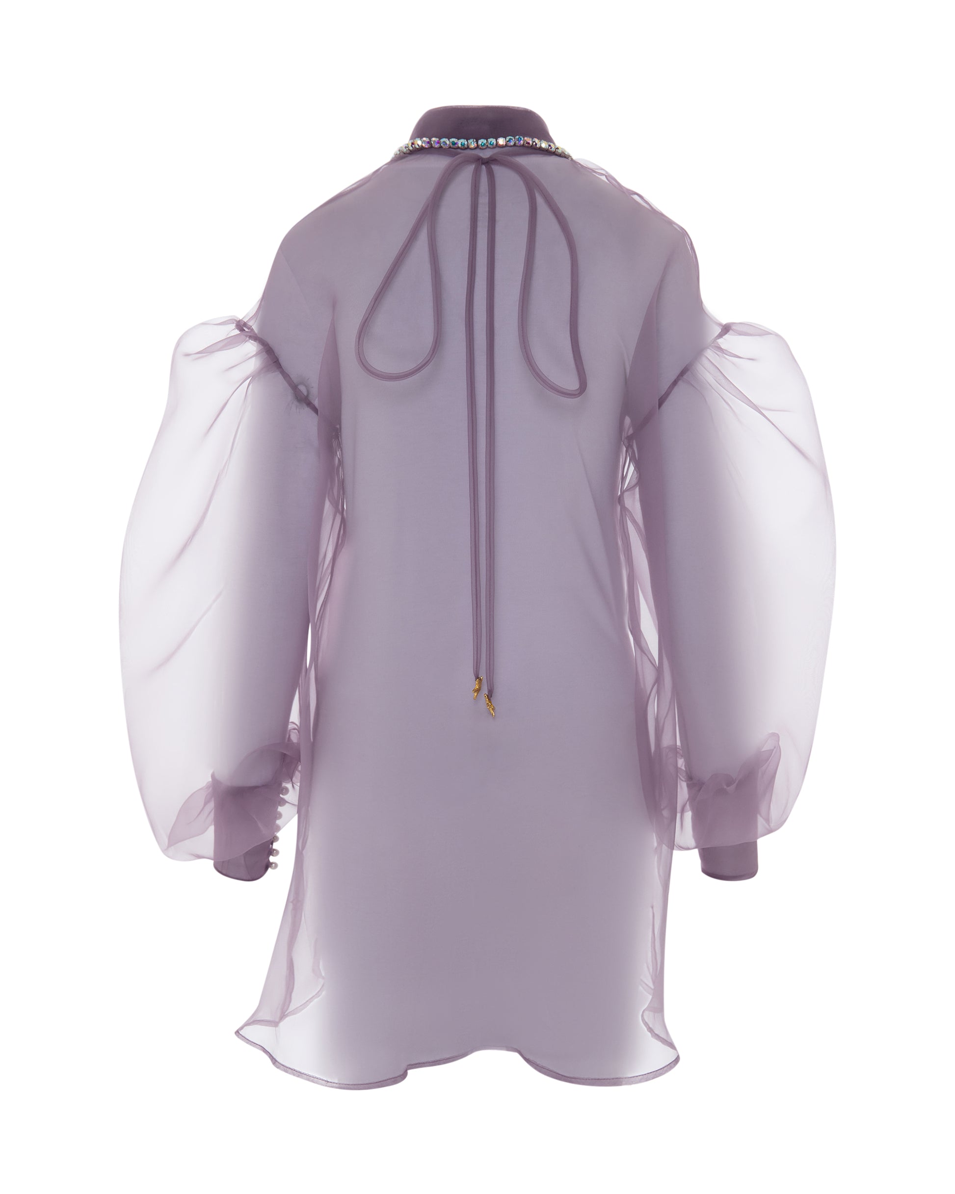 Crystal collared organza shirt, ONORI