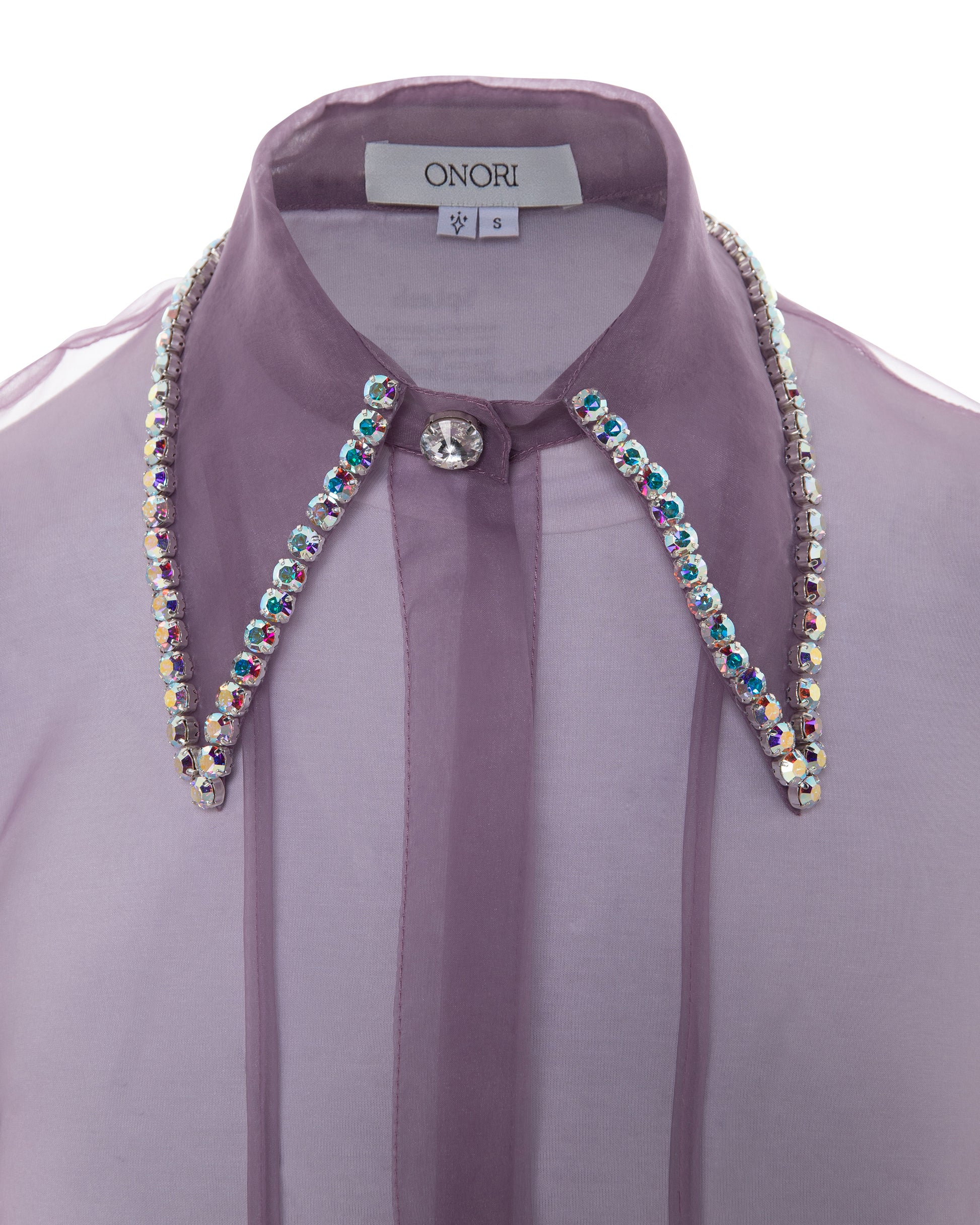 Crystal collared organza shirt, ONORI