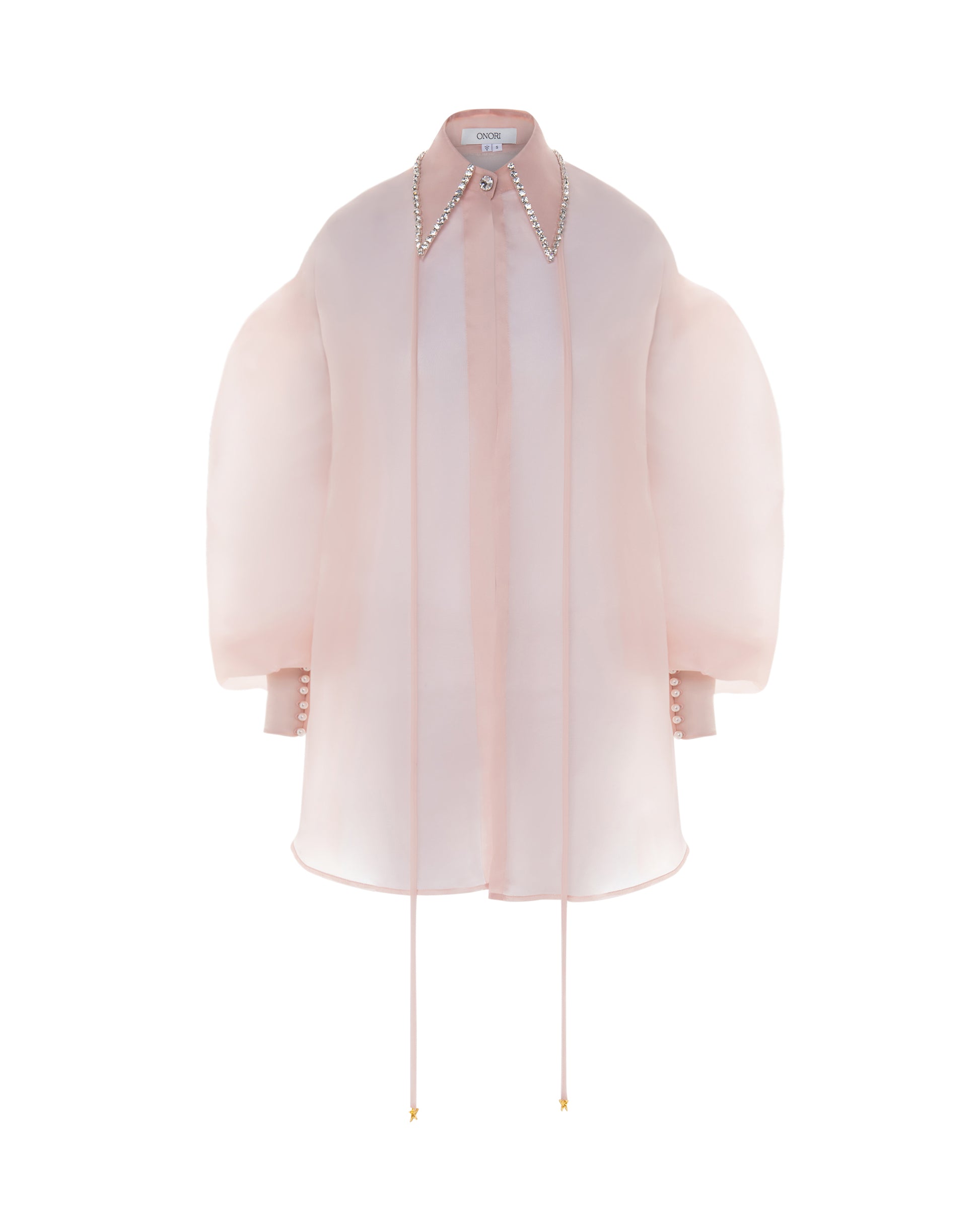 Crystal collared organza shirt, ONORI