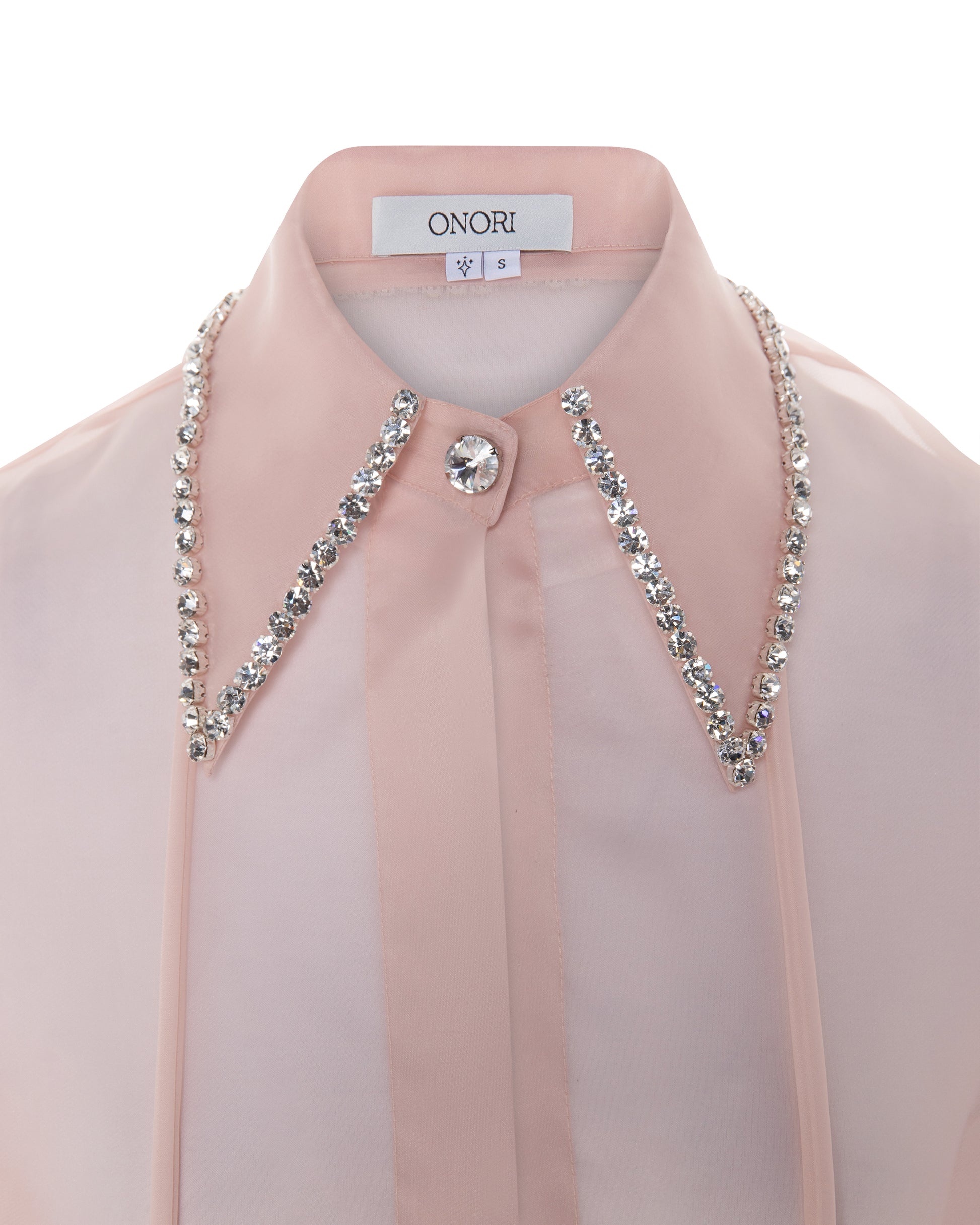 Crystal collared organza shirt, ONORI