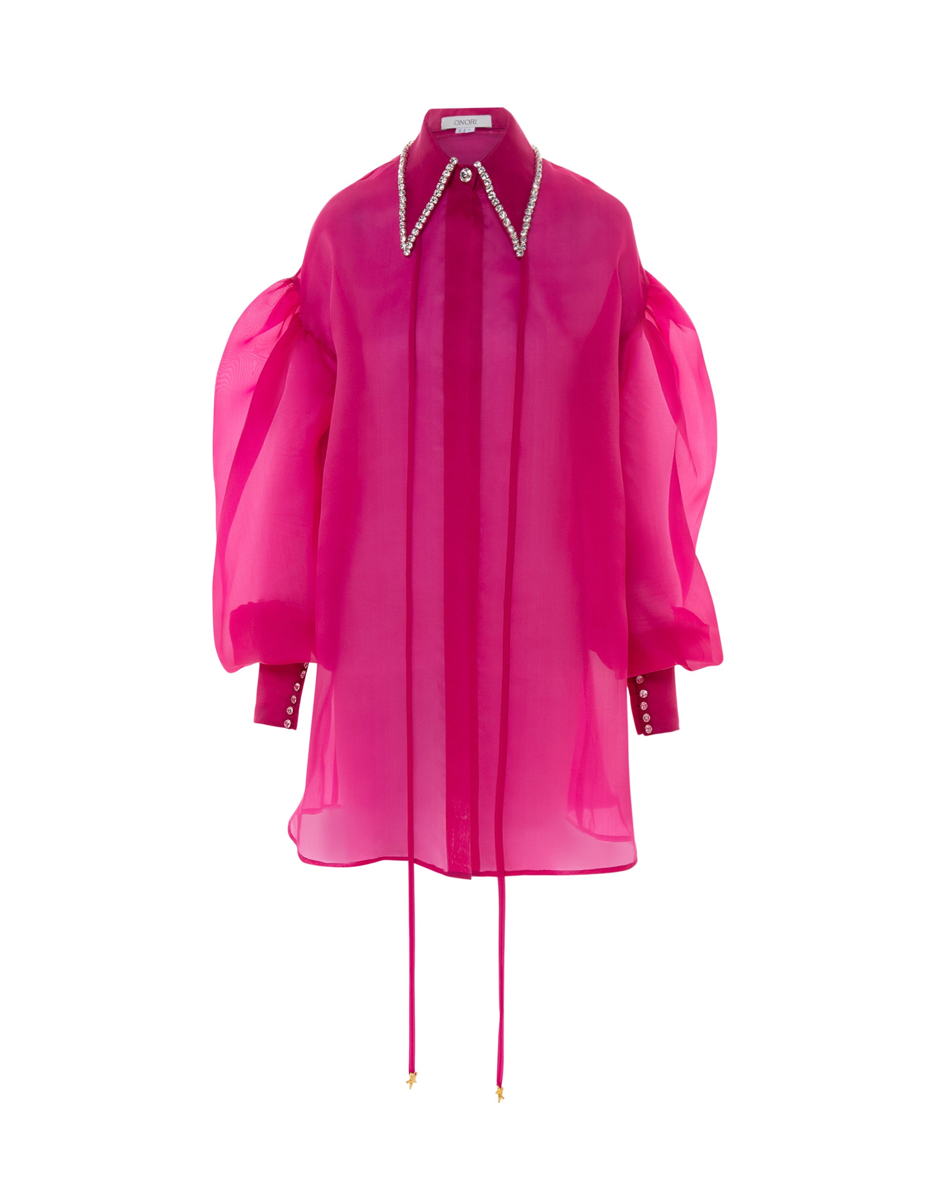 Crystal collared organza shirt, ONORI