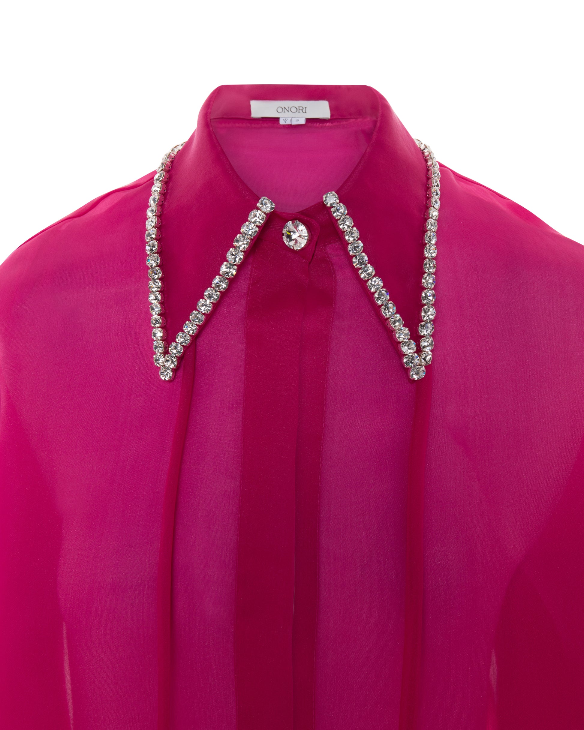Crystal collared organza shirt, ONORI