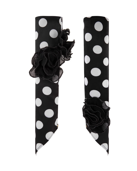 Polka dot loves with flower detailing. Front