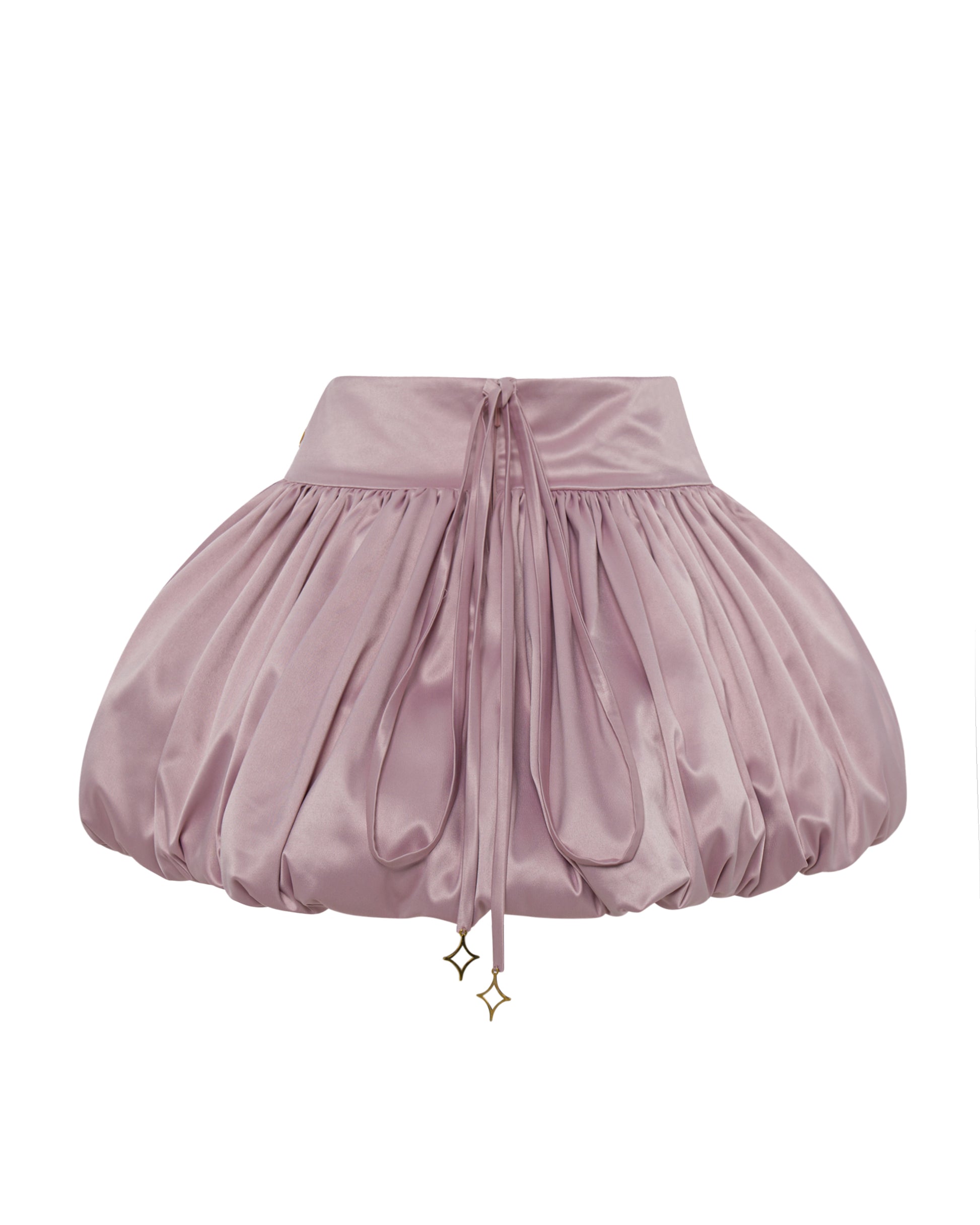 Pink high waisted balloon skirt. Back