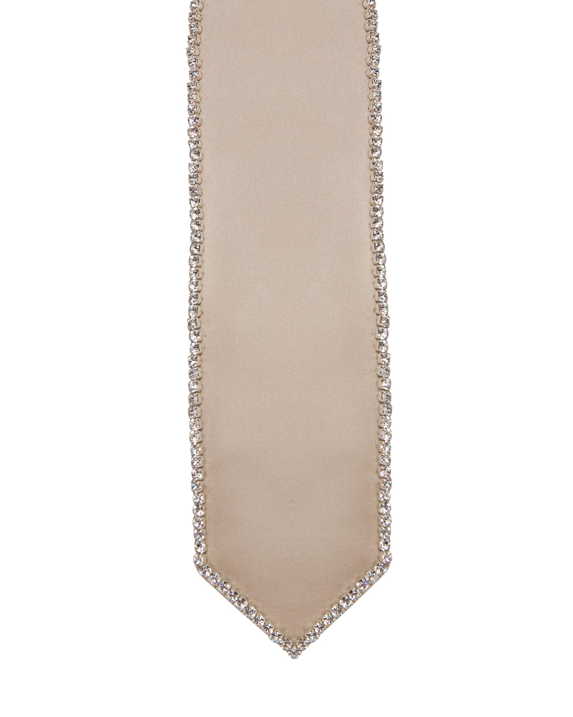 Crystal champagne satin tie. Detail