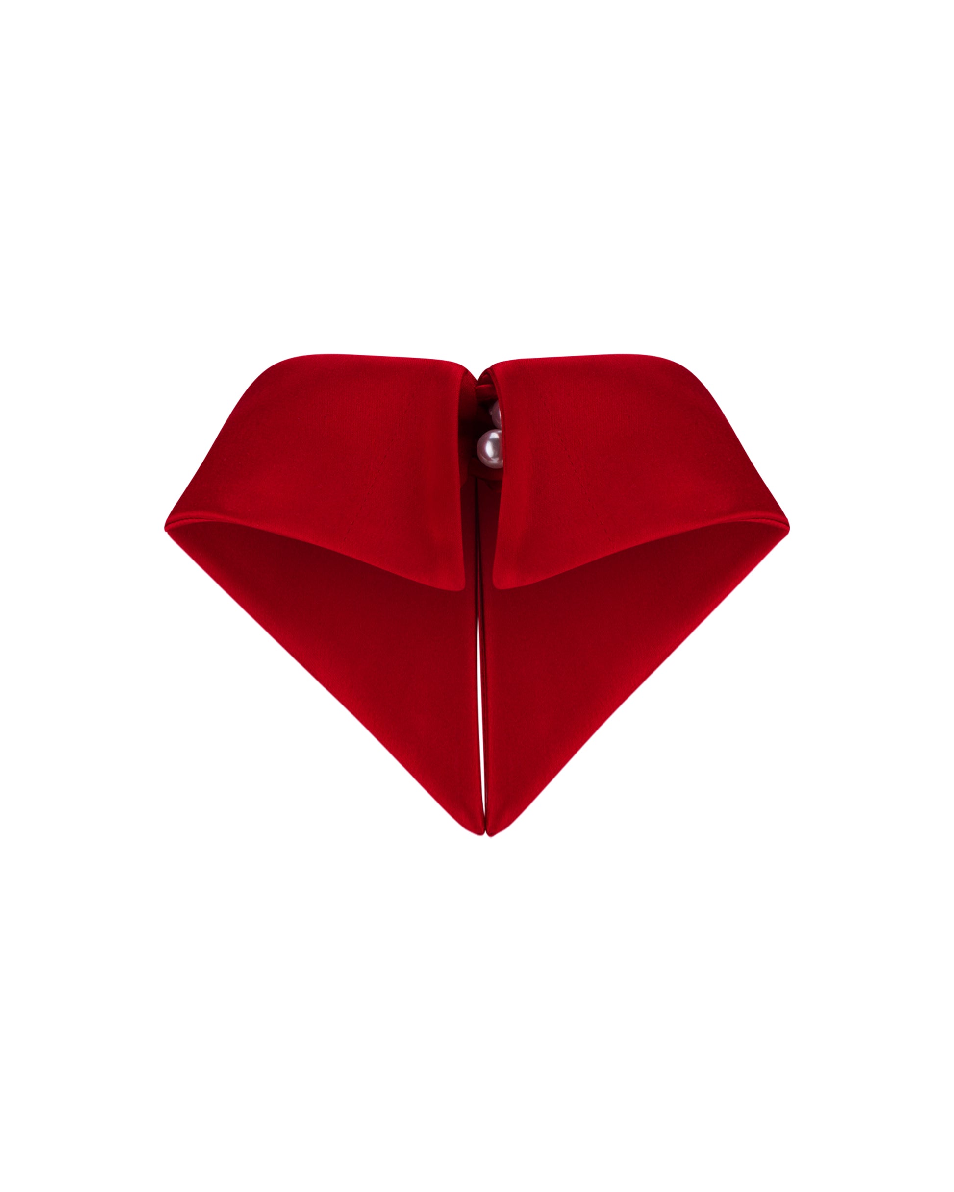 Red Satin collar, back. 
