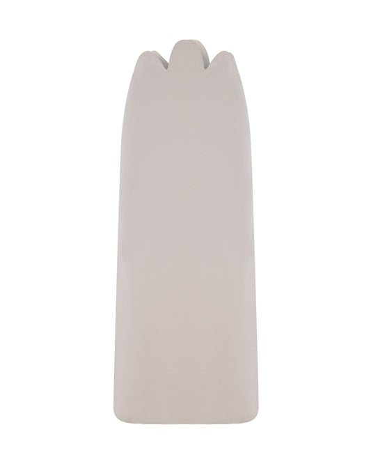 Midi satin skirt, champagne. Front