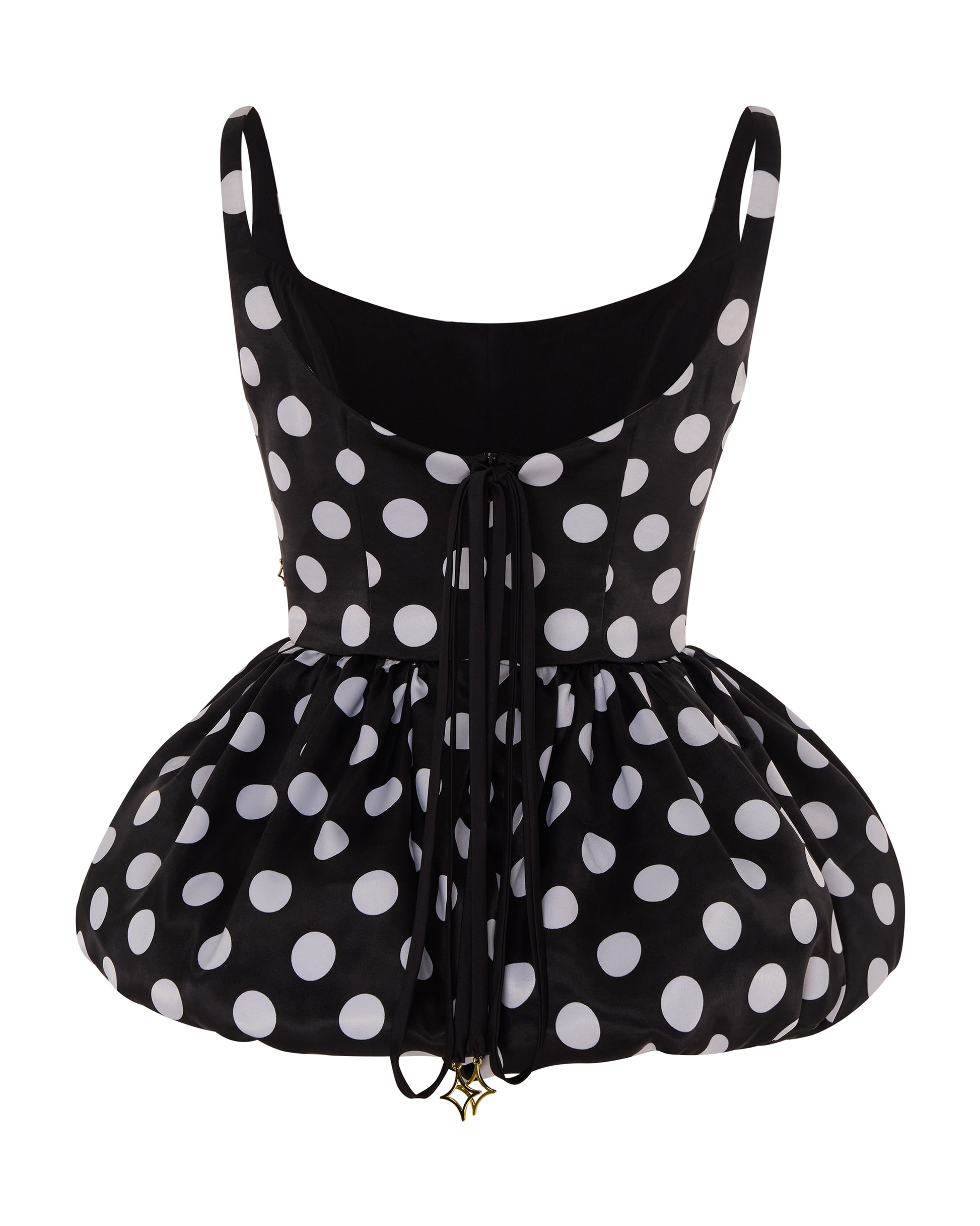 Polka dot peplum top. Back. 