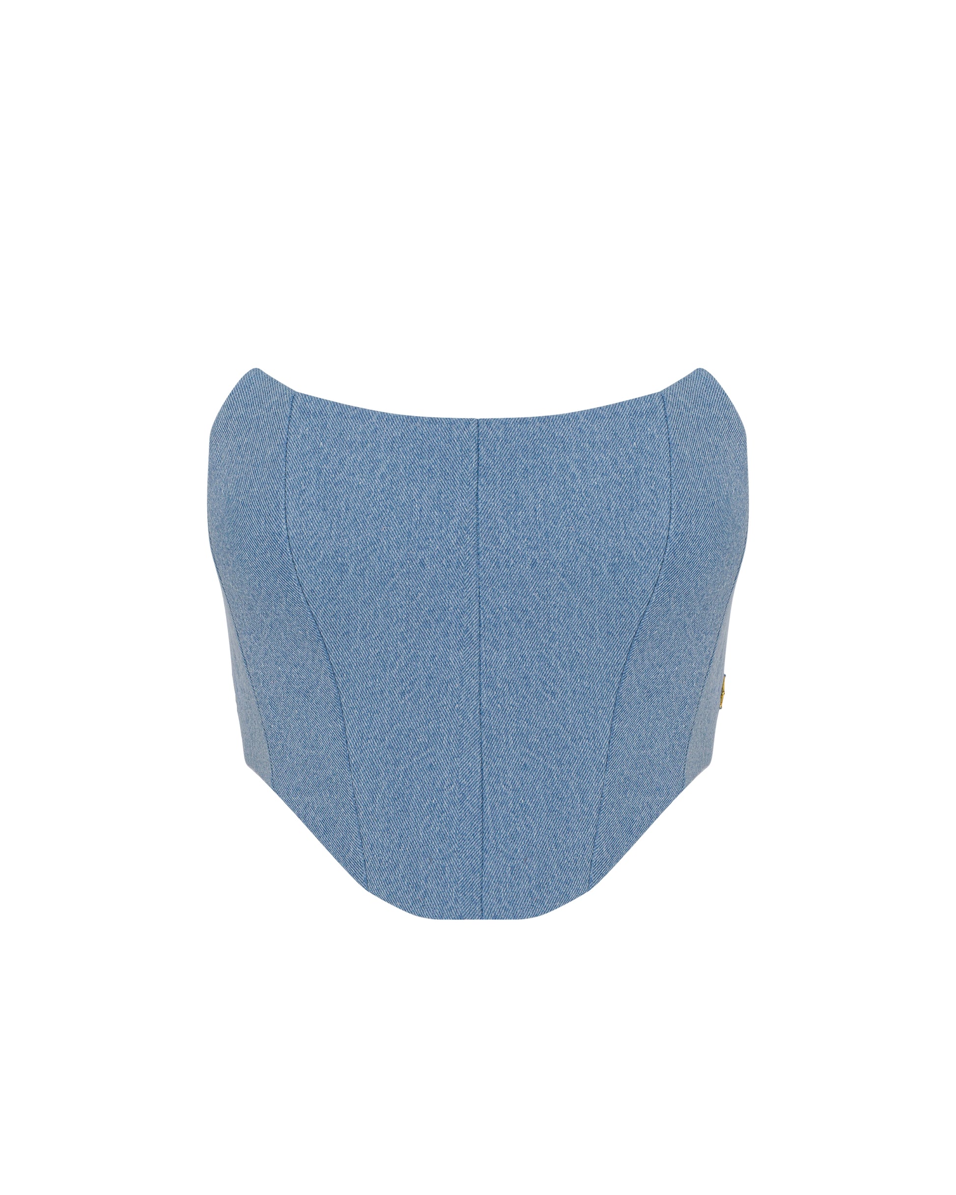 Denim Corset Top, Front. 