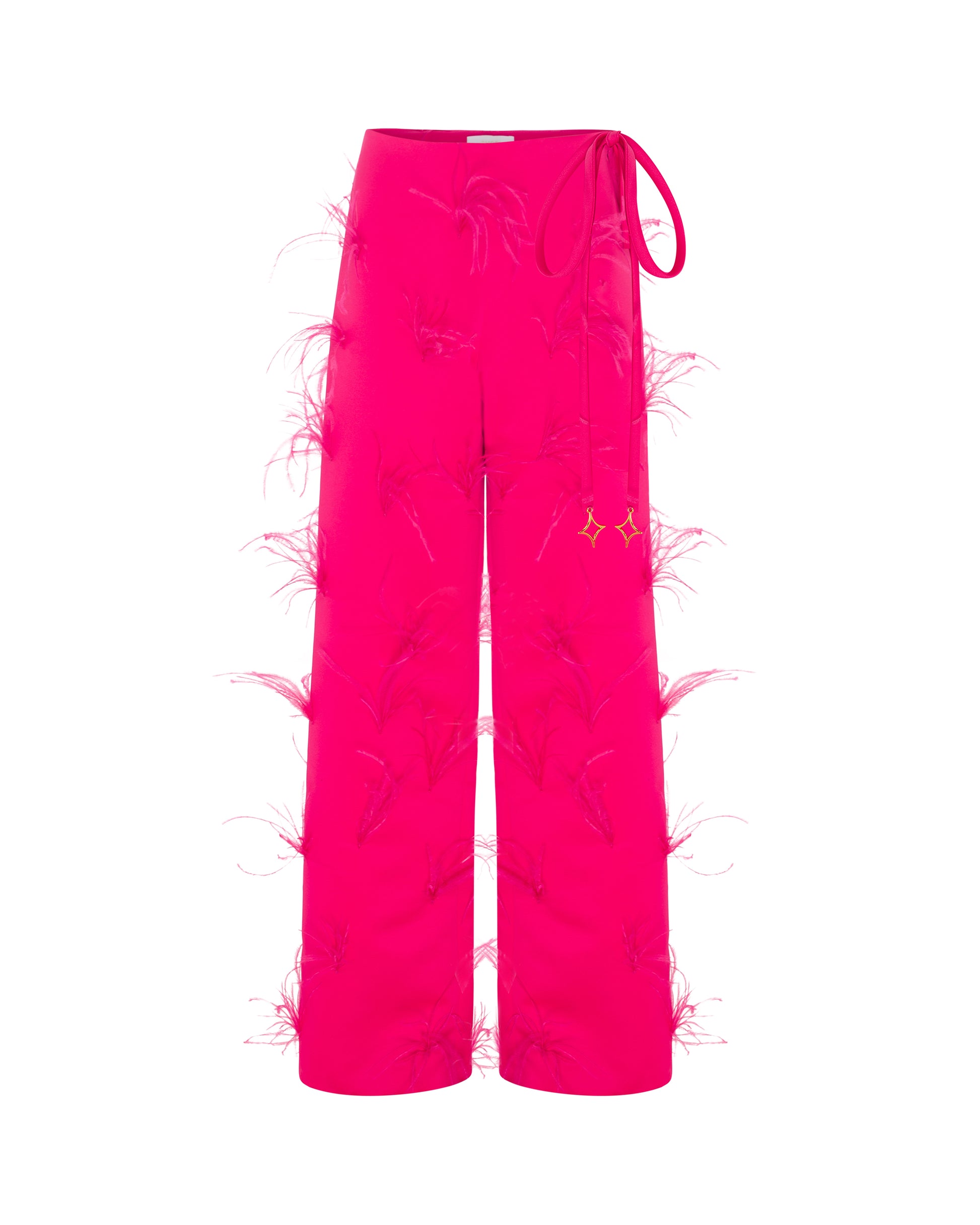 High waisted feather scattered pants, ONORI