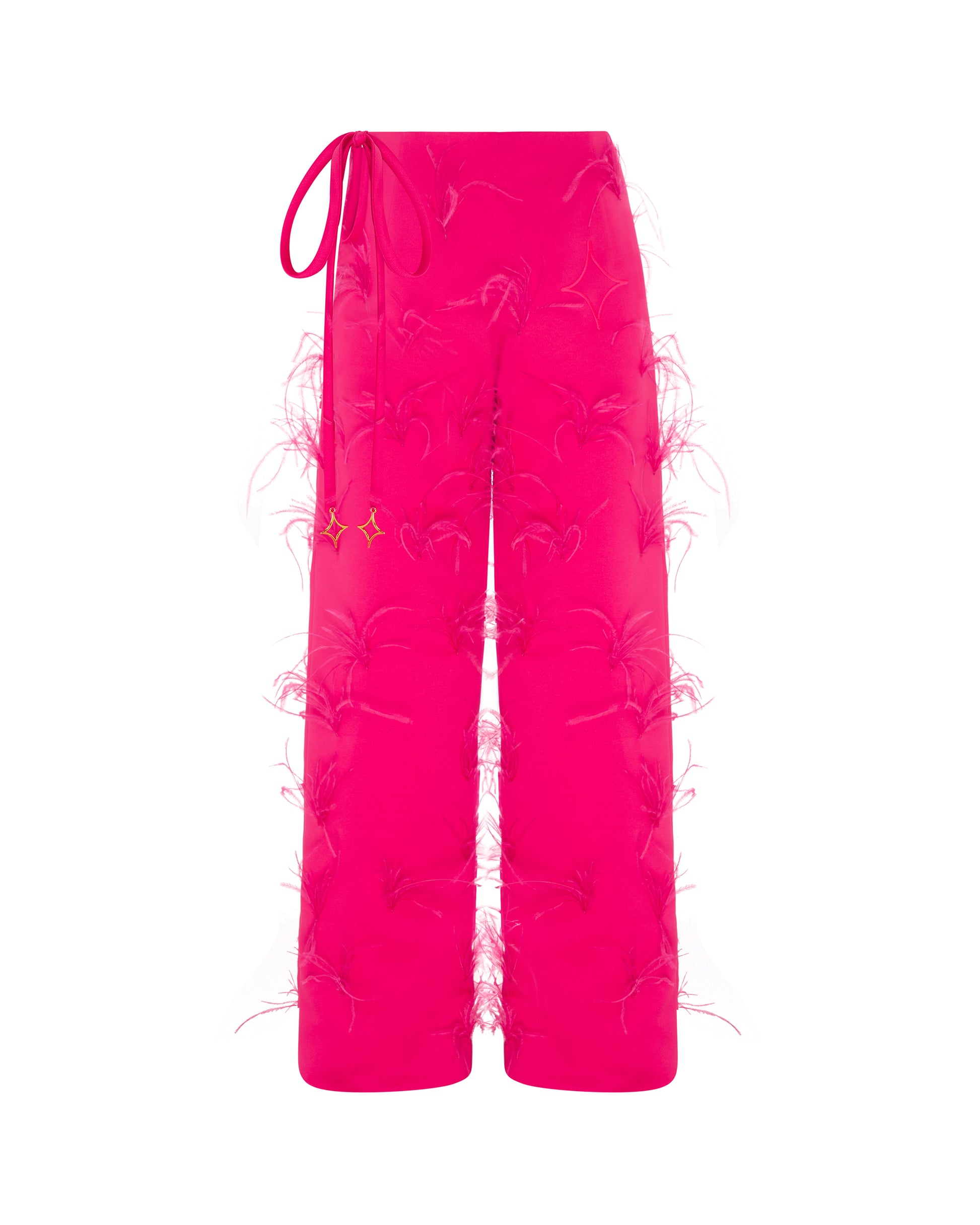 High waisted feather scattered pants, ONORI