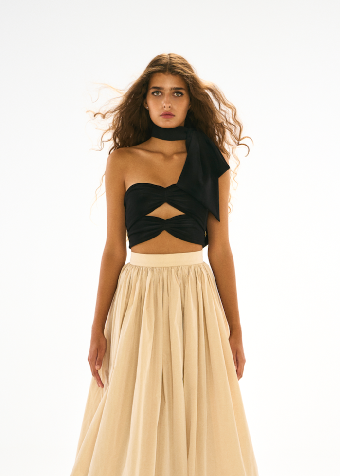 Black cut out lycra top