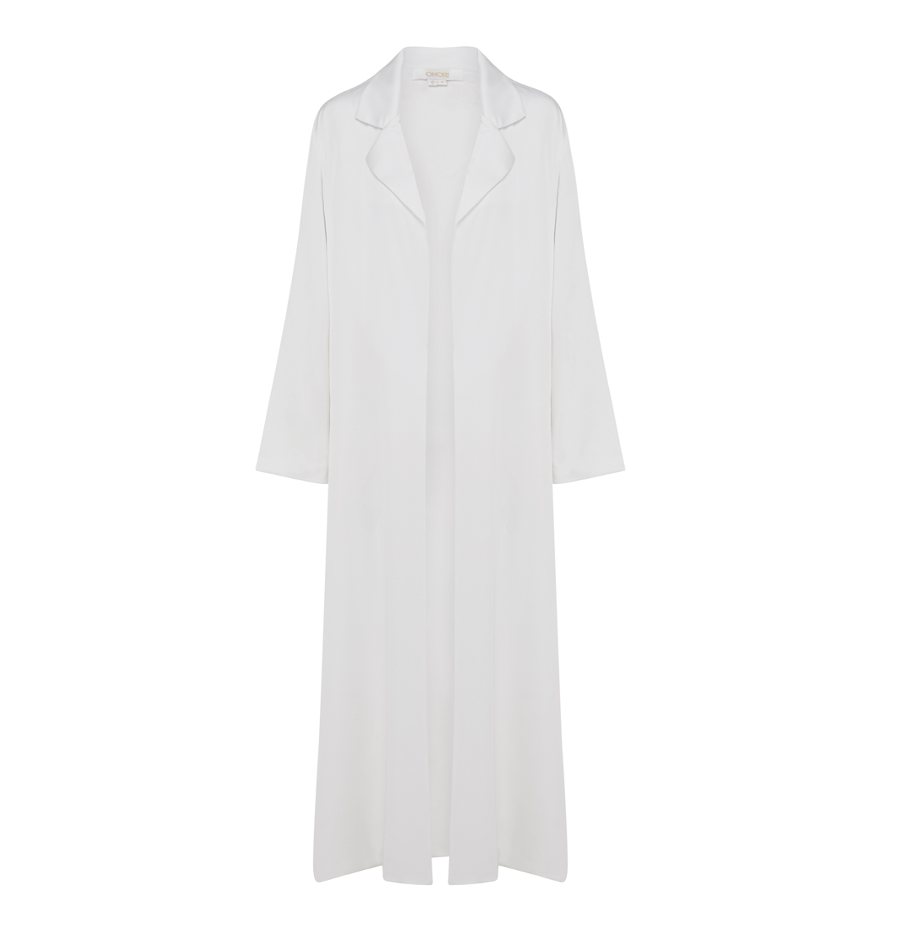 Satin coat, Ivory, Front