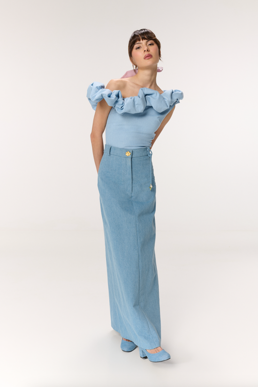 Sleeveless Seraphine Denim Bodysuit