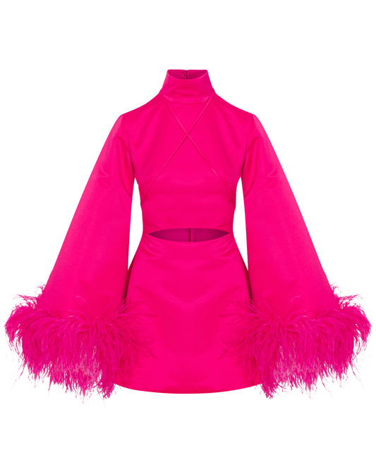 Dress with feathers , ONORI