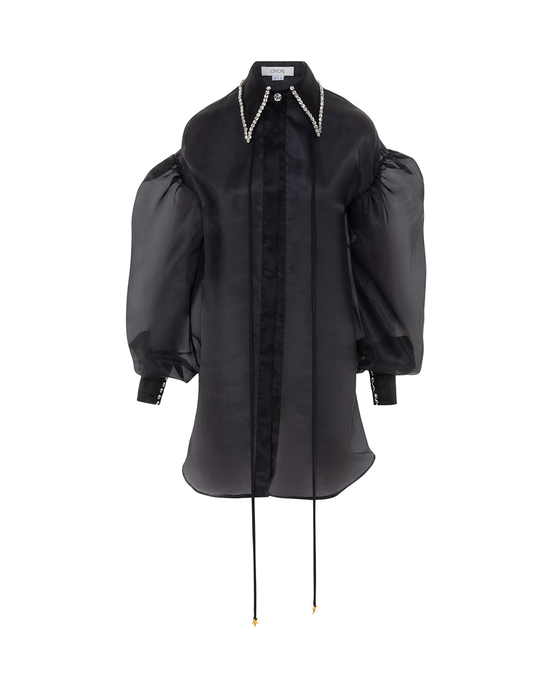 Crystal collared organza shirt, ONORI
