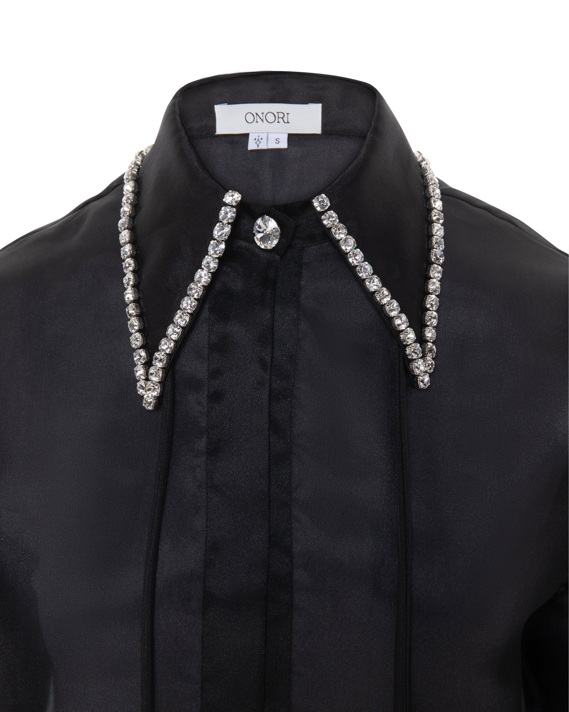 Crystal collared organza shirt, ONORI