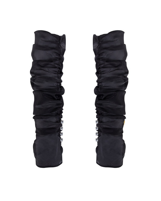 Black Organza Sleeves. 