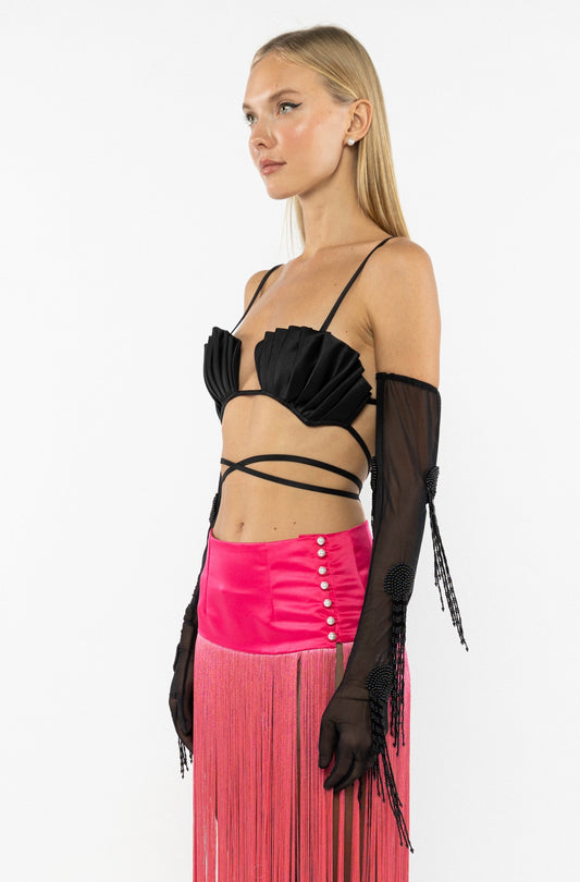 Gloves with Dangling Pearls
